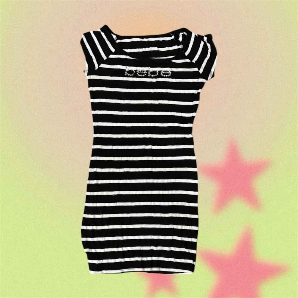 Black and White Bodycon bebe Dress